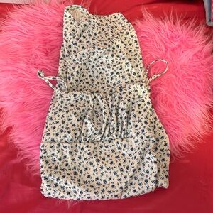 Long, Bunchy White Patterned Dress